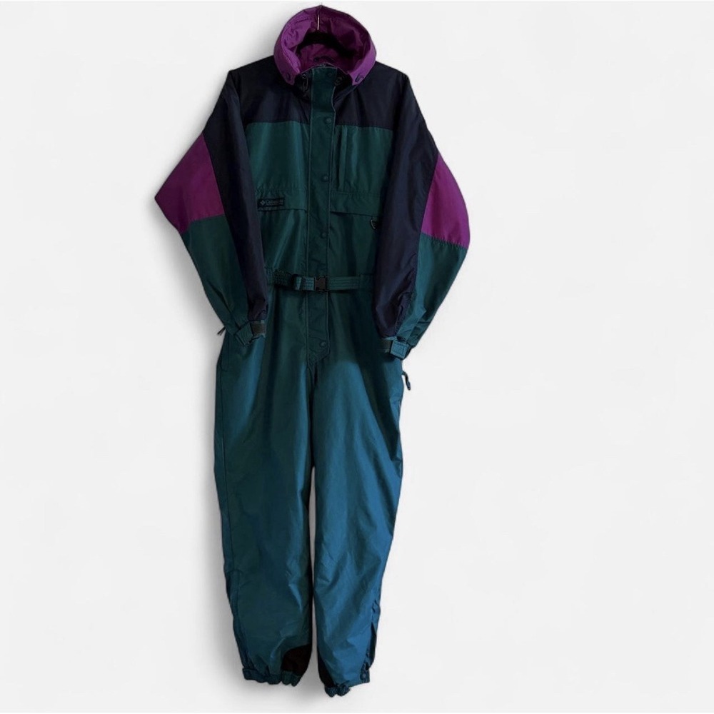 Vintage Columbia Womens Large Snow Ski Suit One Piece Snowboard Bib Retro 80s
